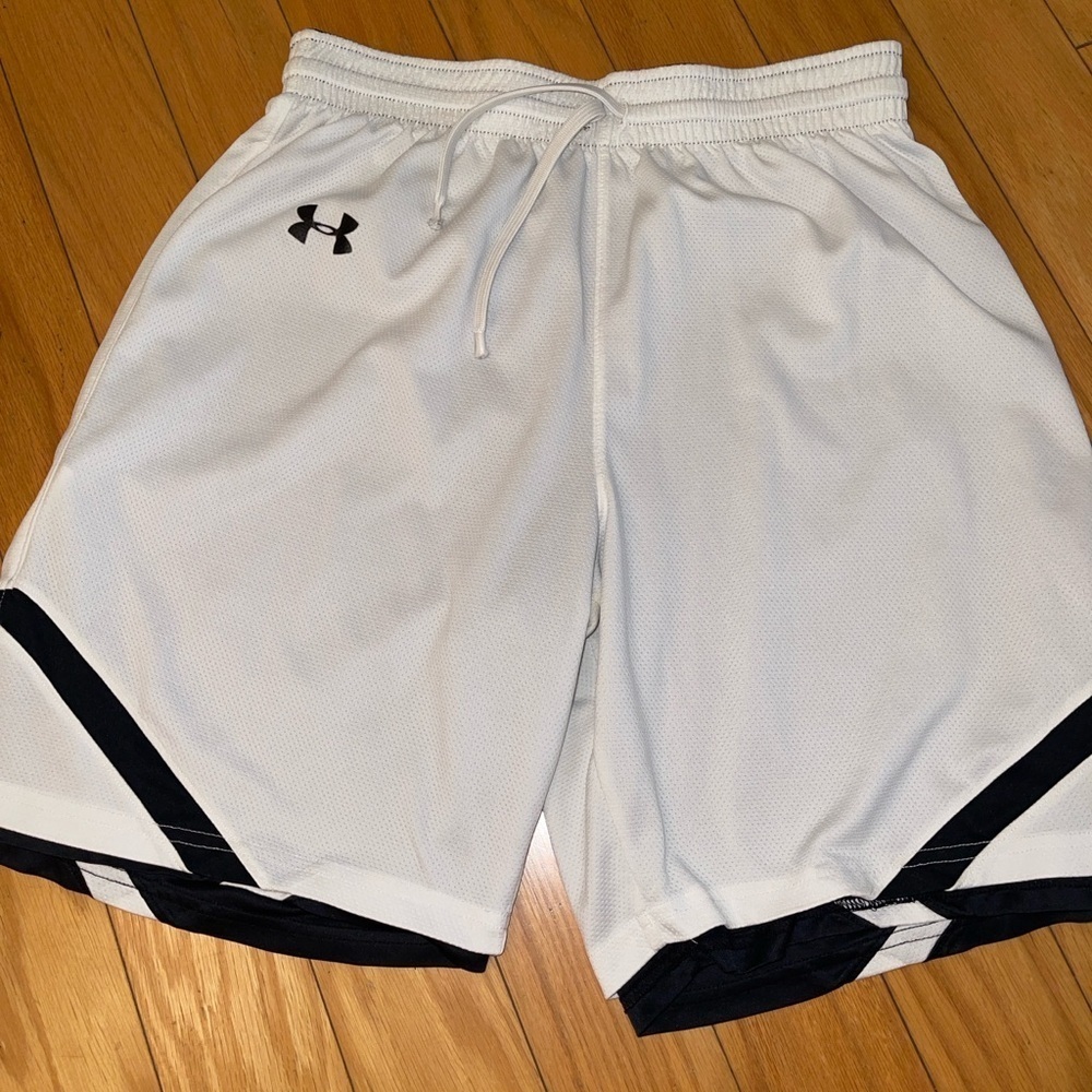 Under Armour Men's Black and White Reversible Athletic Shorts - Picture 2 of 2